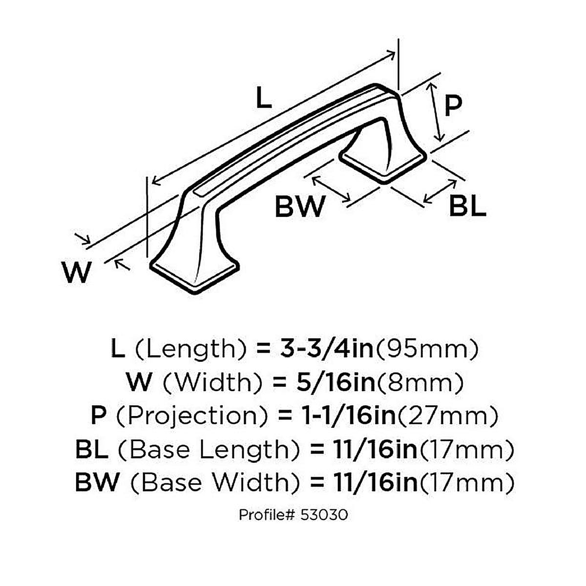 Amerock - BP53030BBZ - Traditional Arch Cabinet Pull 3 In. Golden Champagne Gold 1 Pack