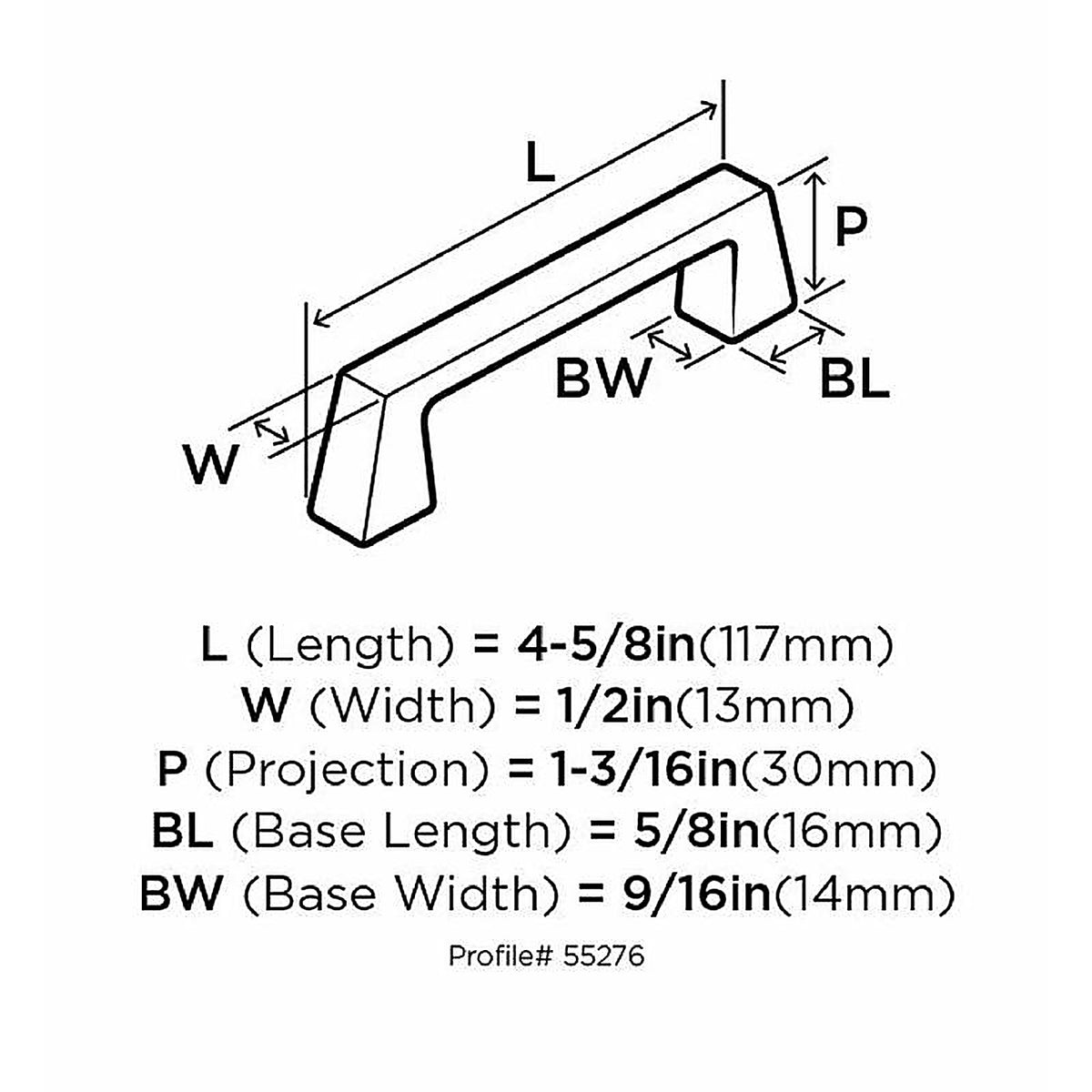 Amerock - BP55276G10 - Blackrock Collection Transitional Arch Cabinet Pull 3-3/4 In. Satin Nickel Silver 1 Pack