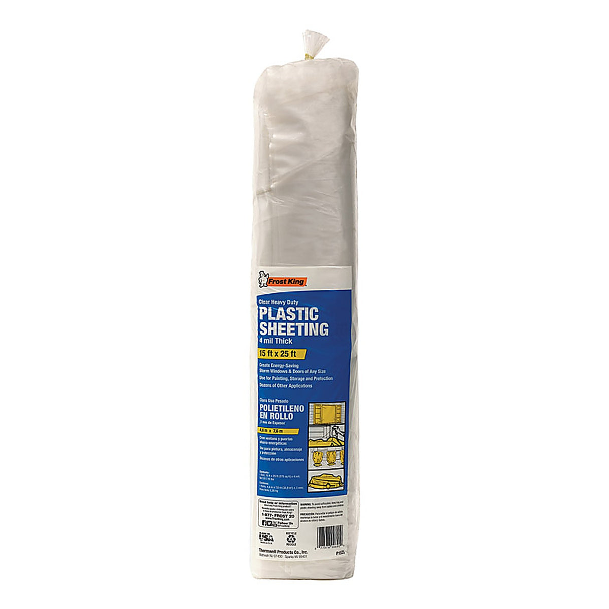 Frost King P1525 Clear Plastic Sheeting Roll For Doors and Windows 25 ft. L x 4 mil