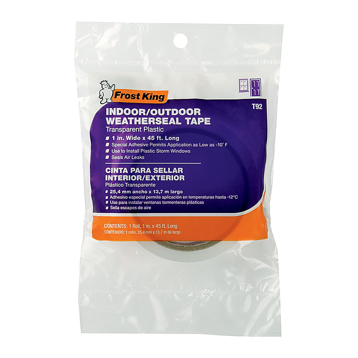 Frost King - T92H - Clear Plastic Weather Seal for Doors and Windows 45 Ft. L X 0.014 In.