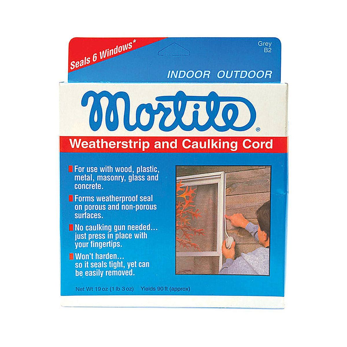 Mortite - B2 - Gray Silicone Caulking Cord for Gaps and Openings 90 Ft. L X 0.25 In.