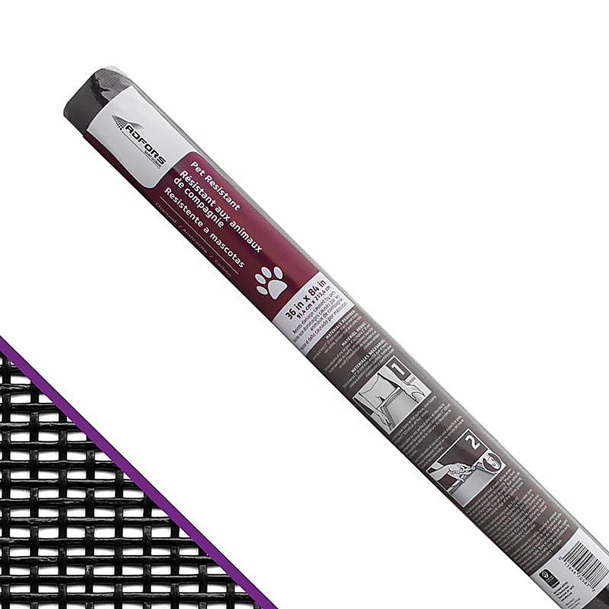 Saint-Gobain - FCS10389-M - Adfors Pet Resistant 36 In. W X 7 Ft. L Charcoal Polyester Pet Screen Cloth