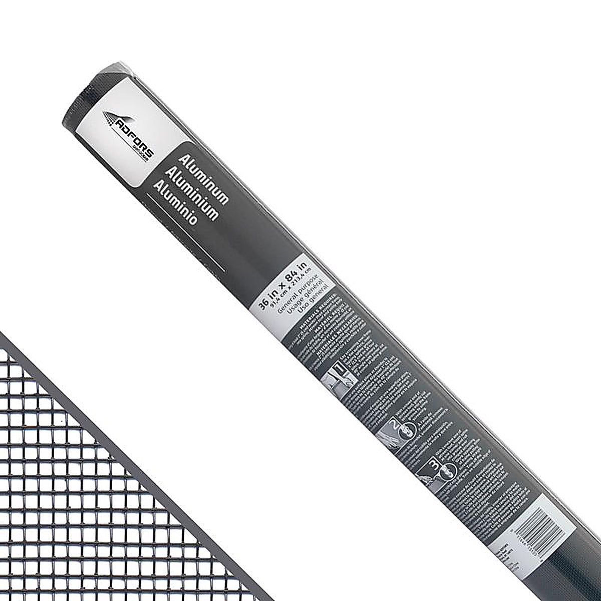 Saint-Gobain - FCS11168-M - Adfors 36 In. W X 7 Ft. L Charcoal Aluminum Insect Screen Cloth