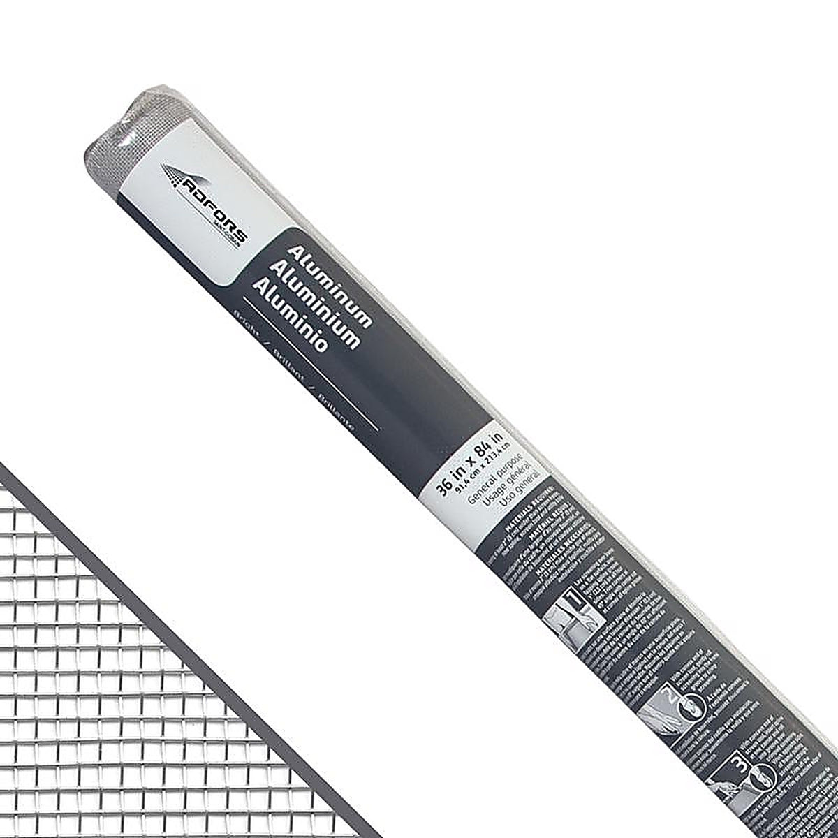 Saint-Gobain - FCS11167-M - Adfors 36 In. W X 7 Ft. L Silver Aluminum Insect Screen Cloth