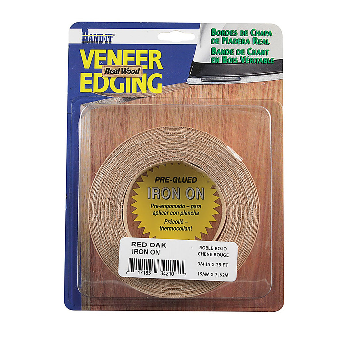 Band-It - 34210 - 0.75 In. W X 25 Ft. L Prefinished Red Oak Wood Veneer Edge Banding