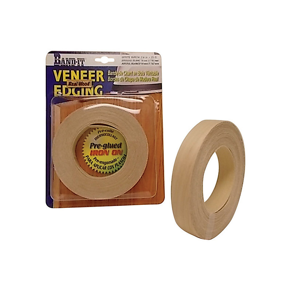 Band-It - 34250 - 0.75 In. W X 25 Ft. L Prefinished White Birch Wood Veneer Edge Banding