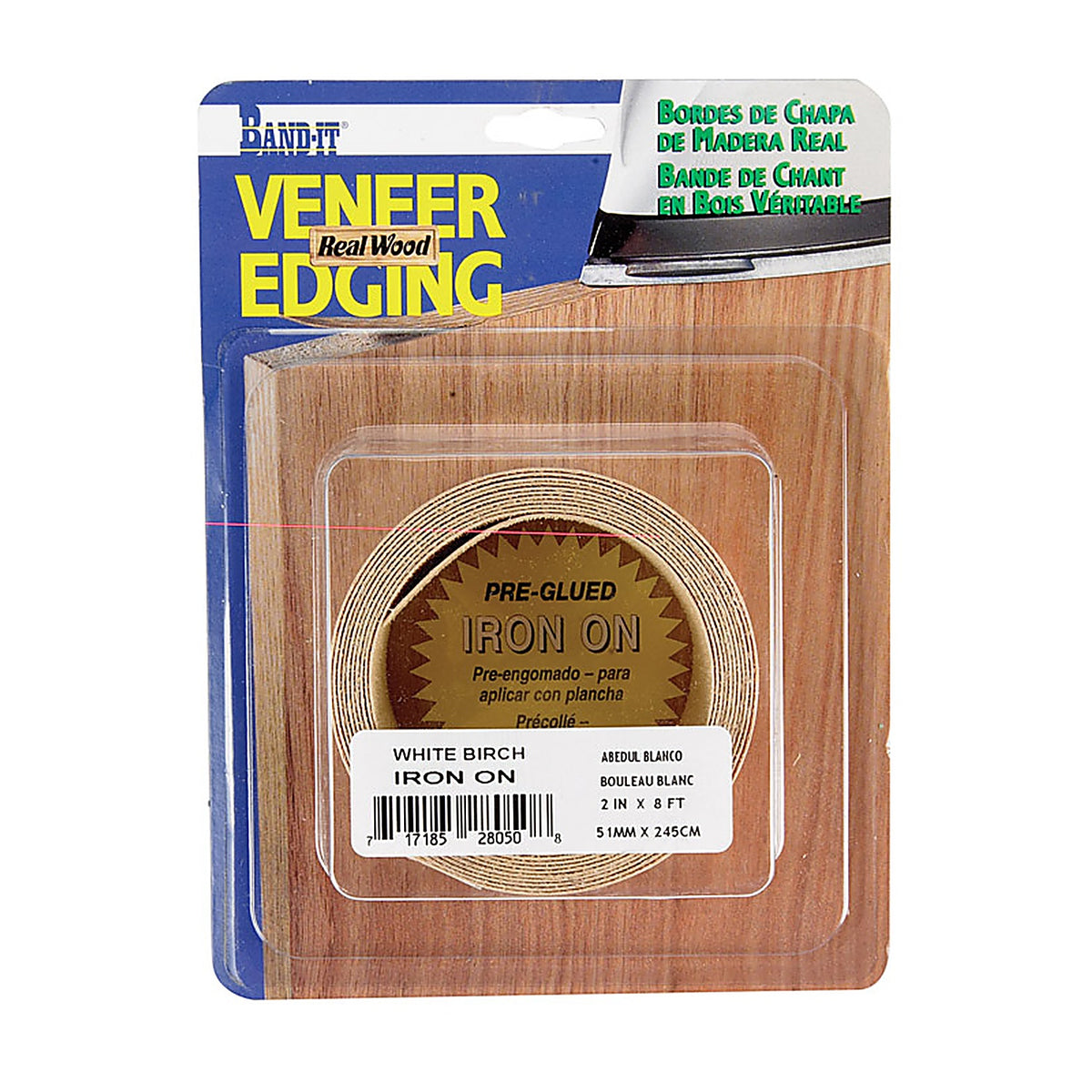 Band-It - 28050 - 2 In. W X 8 Ft. L Prefinished White Birch Wood Veneer Edge Banding