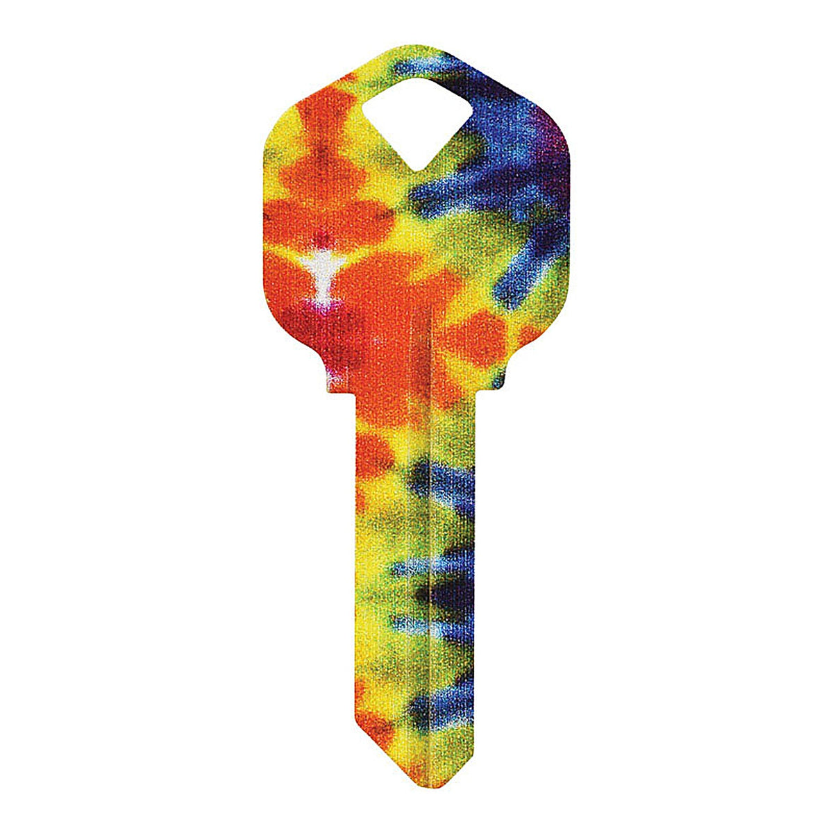 Hillman 89048 Wackey Tie-Dyed House/Office Universal Key Blank Single sided