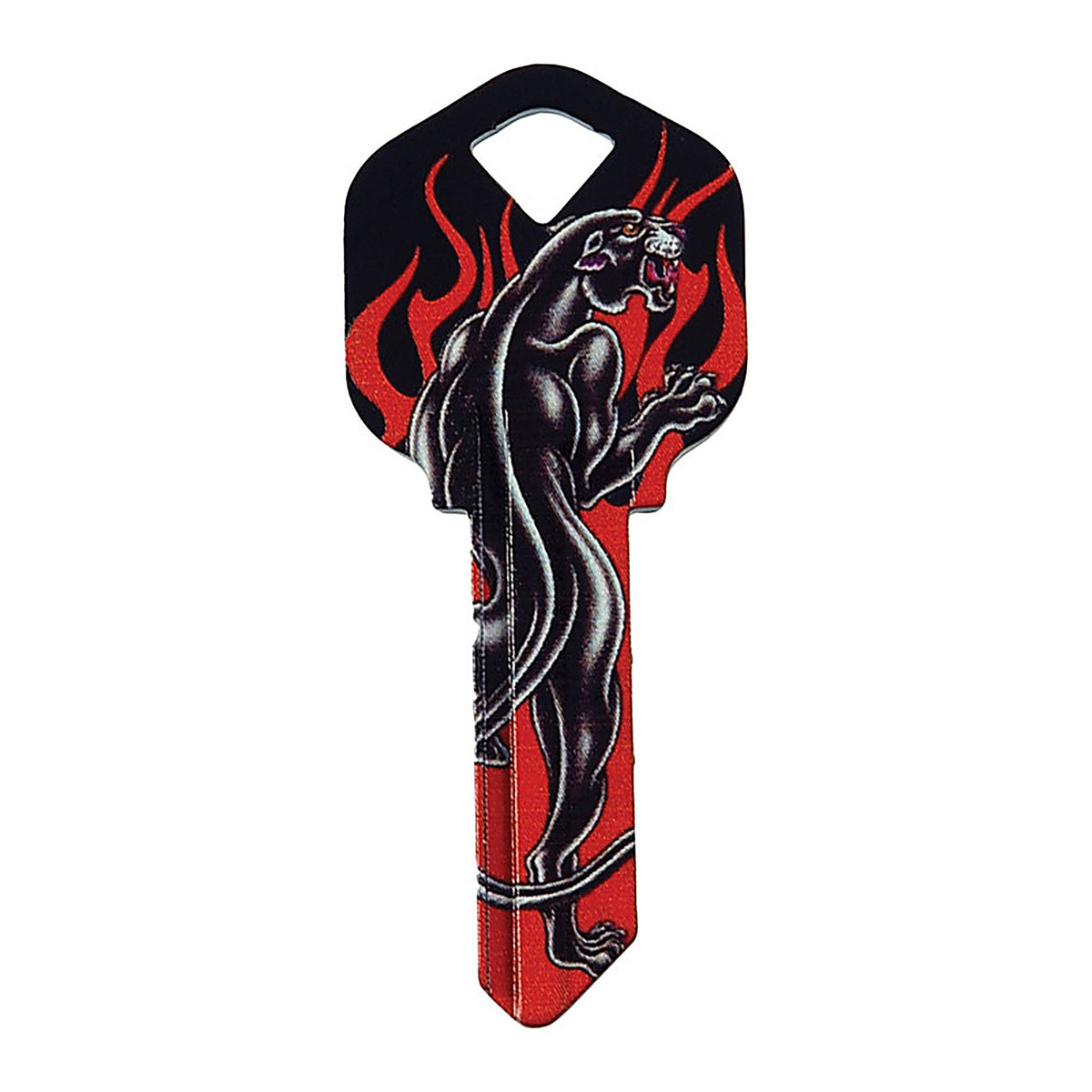 Hillman 89033 Wackey Black Panther & Flames House/Office Universal Key Blank Single sided
