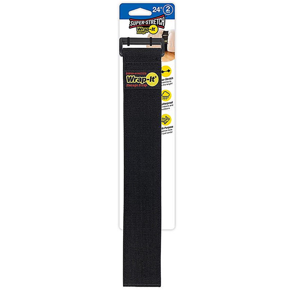 Wrap-It 702-24B Super-Stretch 2 in. W x 24 in. L Black Stretch Storage Straps 10 lb. 2/Pack