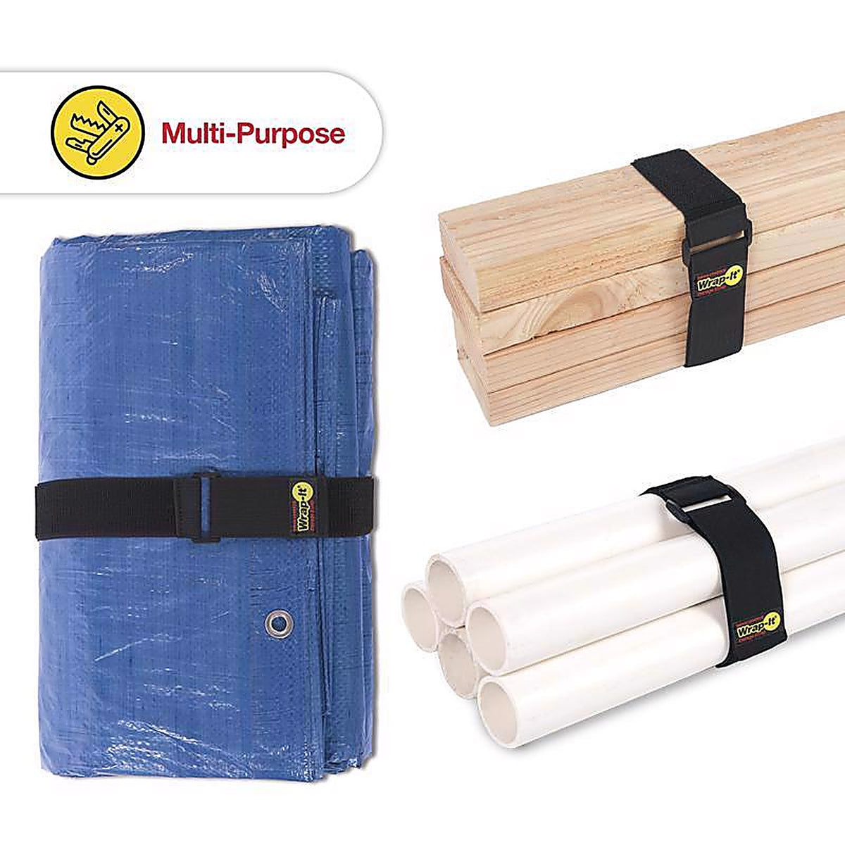 Wrap-It 702-24B Super-Stretch 2 in. W x 24 in. L Black Stretch Storage Straps 10 lb. 2/Pack