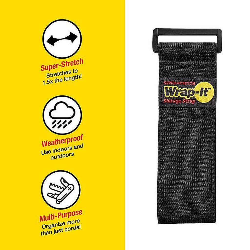 Wrap-It 703-18B Super-Stretch 2 in. W x 18 in. L Black Stretch Storage Straps 10 lb. 3/Pack