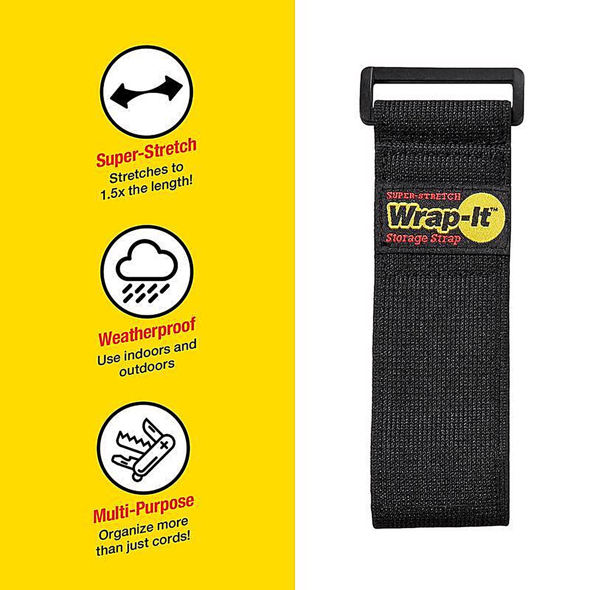 Wrap-It 703-18B Super-Stretch 2 in. W x 18 in. L Black Stretch Storage Straps 10 lb. 3/Pack