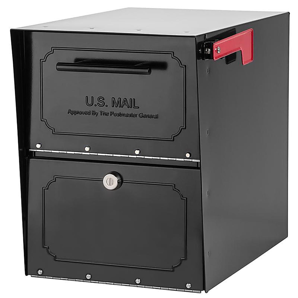 Architectural Mailboxes 6200B-10 Oasis Classic Galvanized Steel Post Mount Black Mailbox