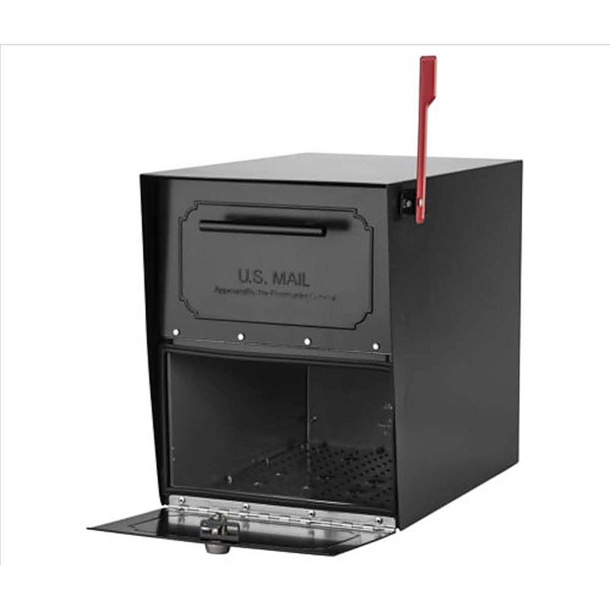 Architectural Mailboxes 6200B-10 Oasis Classic Galvanized Steel Post Mount Black Mailbox