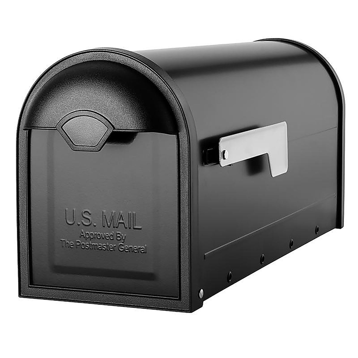 Architectural Mailboxes 8830B-10 Winston Galvanized Steel Post Mount Black Mailbox