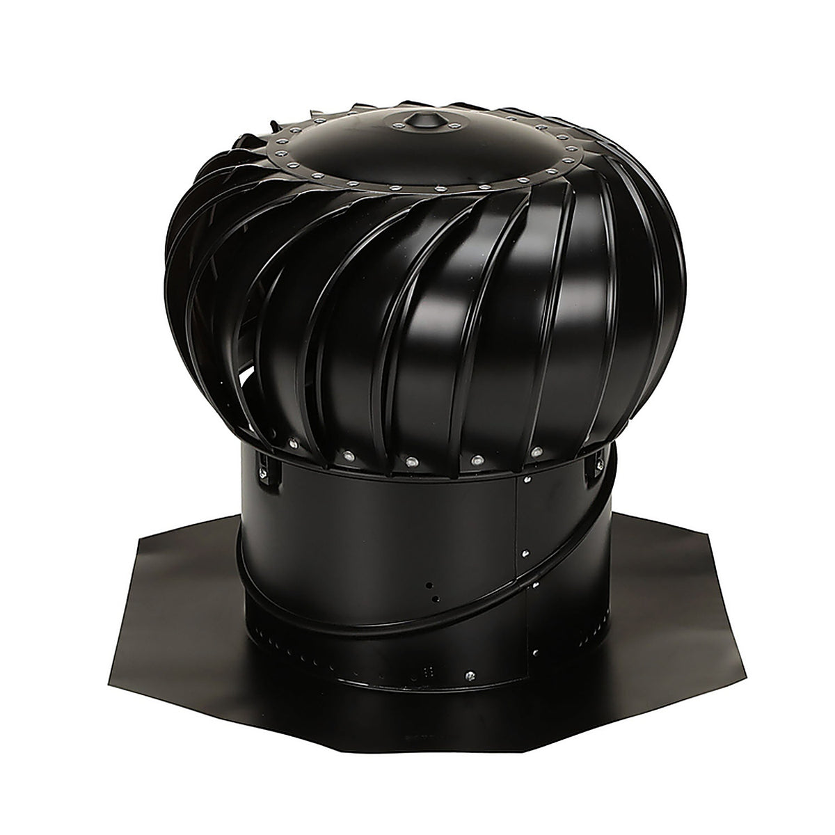 Air Vent TIBS0100 Air Hawk 18.4 in. H x 20.2 in. W x 20 in. L x 12 in. Dia. Black Aluminum Turbine and Base