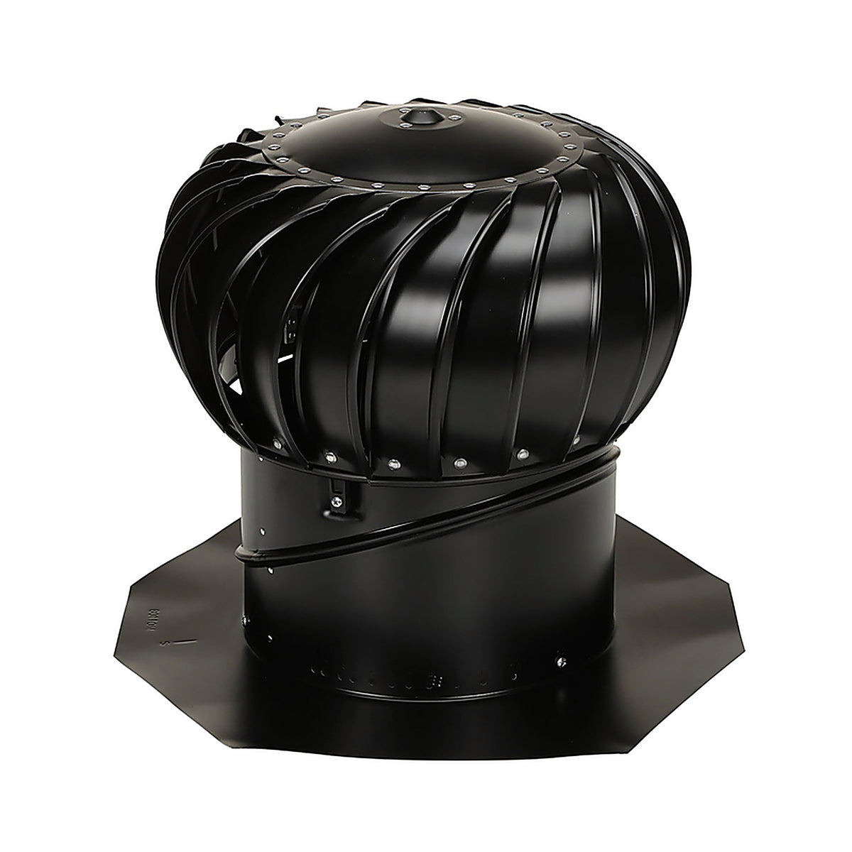 Air Vent TIBS0100 Air Hawk 18.4 in. H x 20.2 in. W x 20 in. L x 12 in. Dia. Black Aluminum Turbine and Base