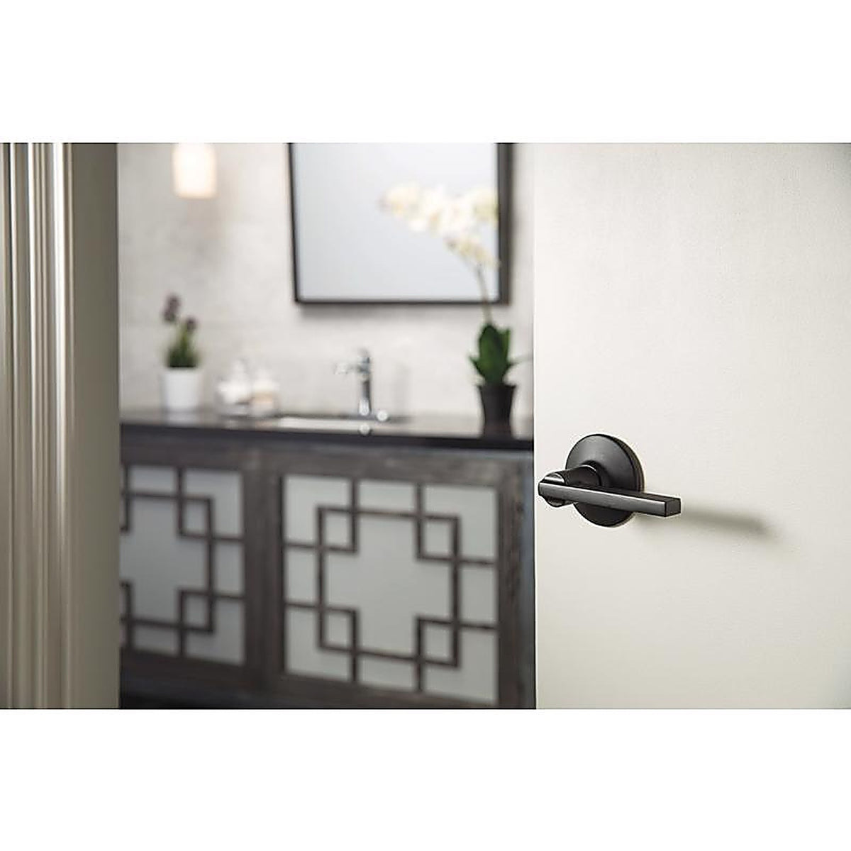 Schlage - F10 G LAT 622 - Latitude Matte Black Passage Lever Right or Left Handed