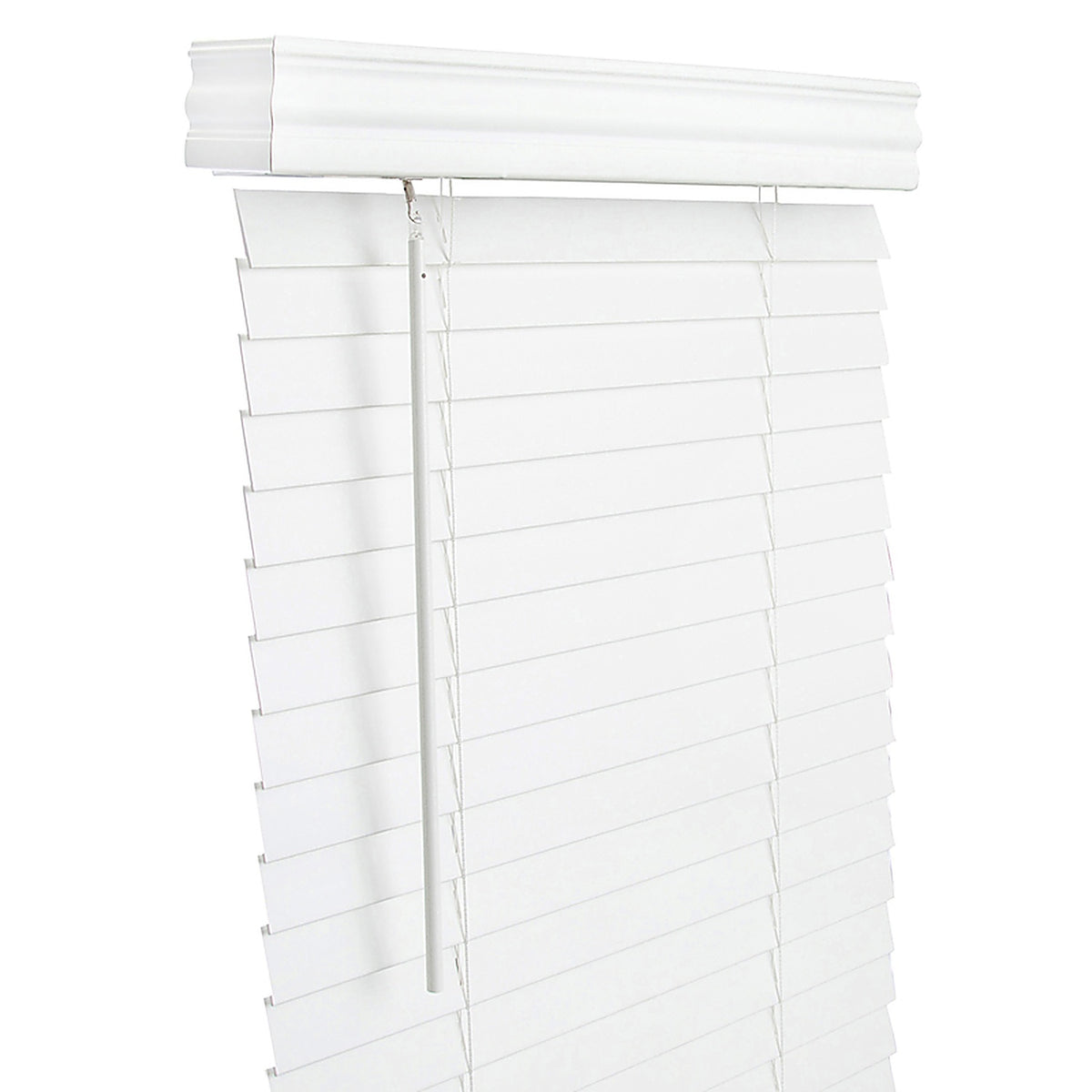 Living Accents FAX2960WH Faux Wood 2 in. Blinds 29 in. W x 60 in. H White Cordless