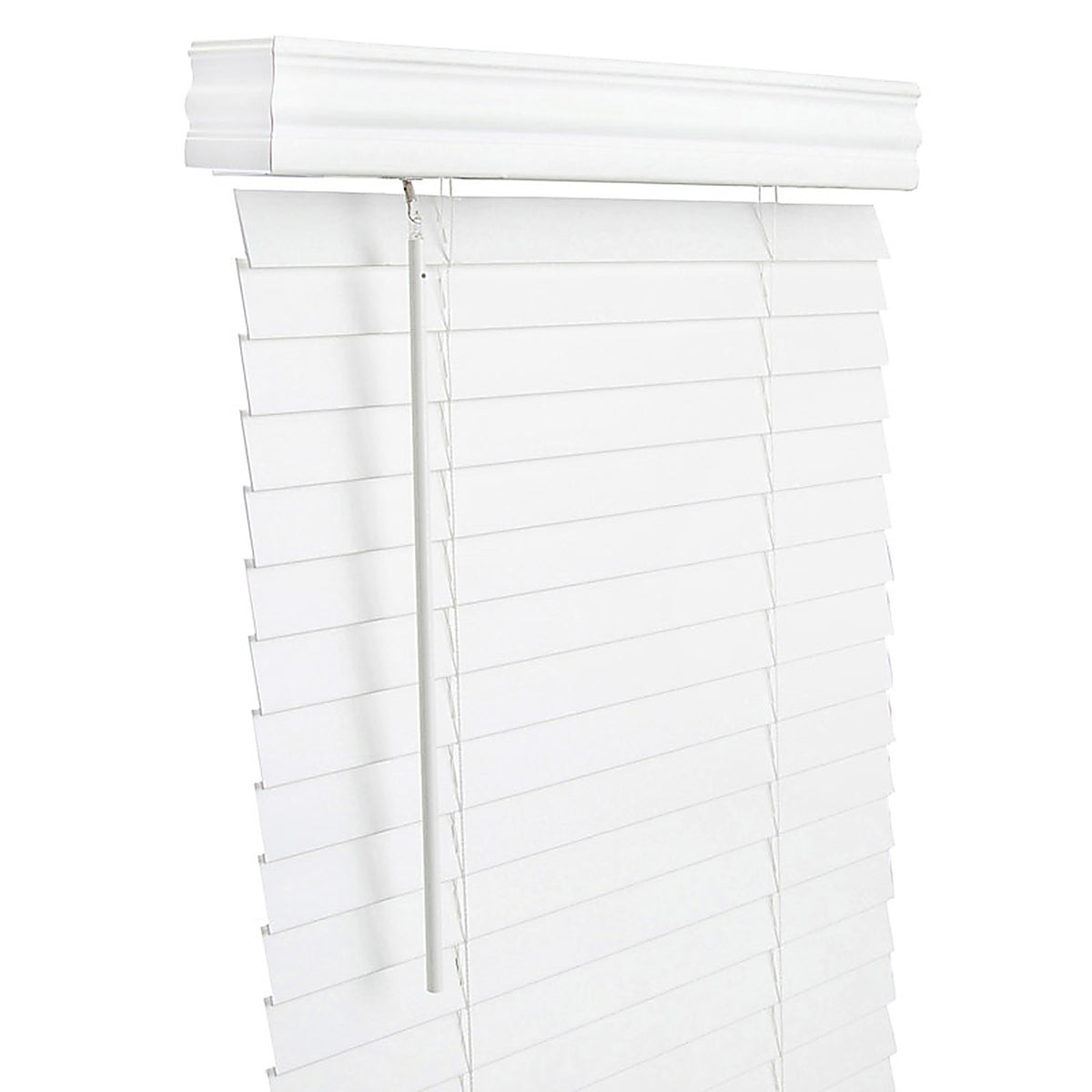 Living Accents FAX3060WH Faux Wood 2 in. Blinds 30 in. W x 60 in. H White Cordless
