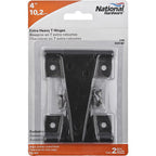 National Hardware N129-007 4 in. L Black Extra Heavy Duty T-Hinge 1/Pack