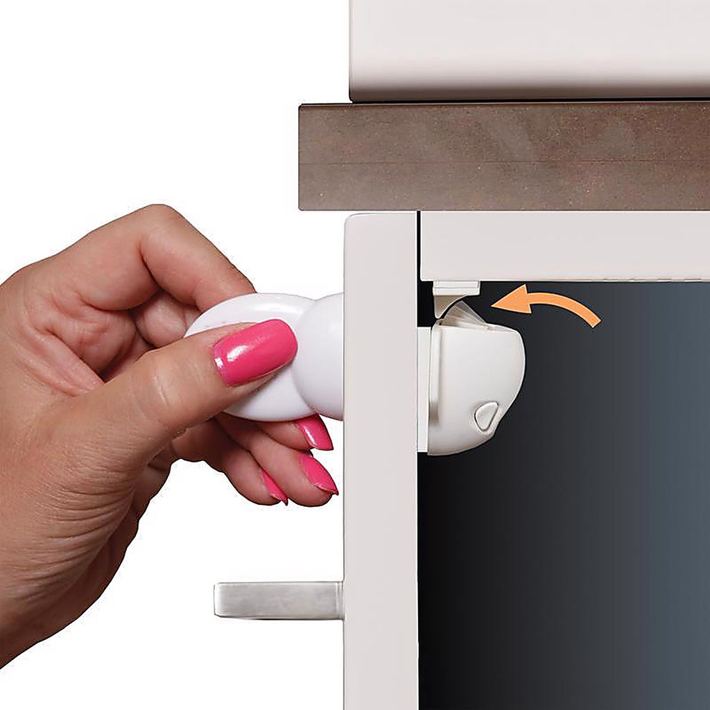 Dreambaby L856A White Plastic Adhesive Magnetic Cabinet Locks 2 pk