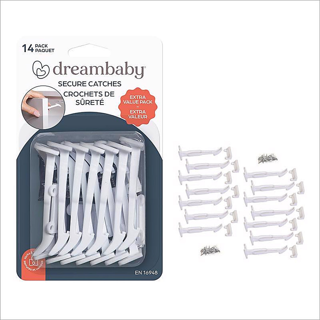 Dreambaby L1412 White Plastic Safety Latch 14 pk