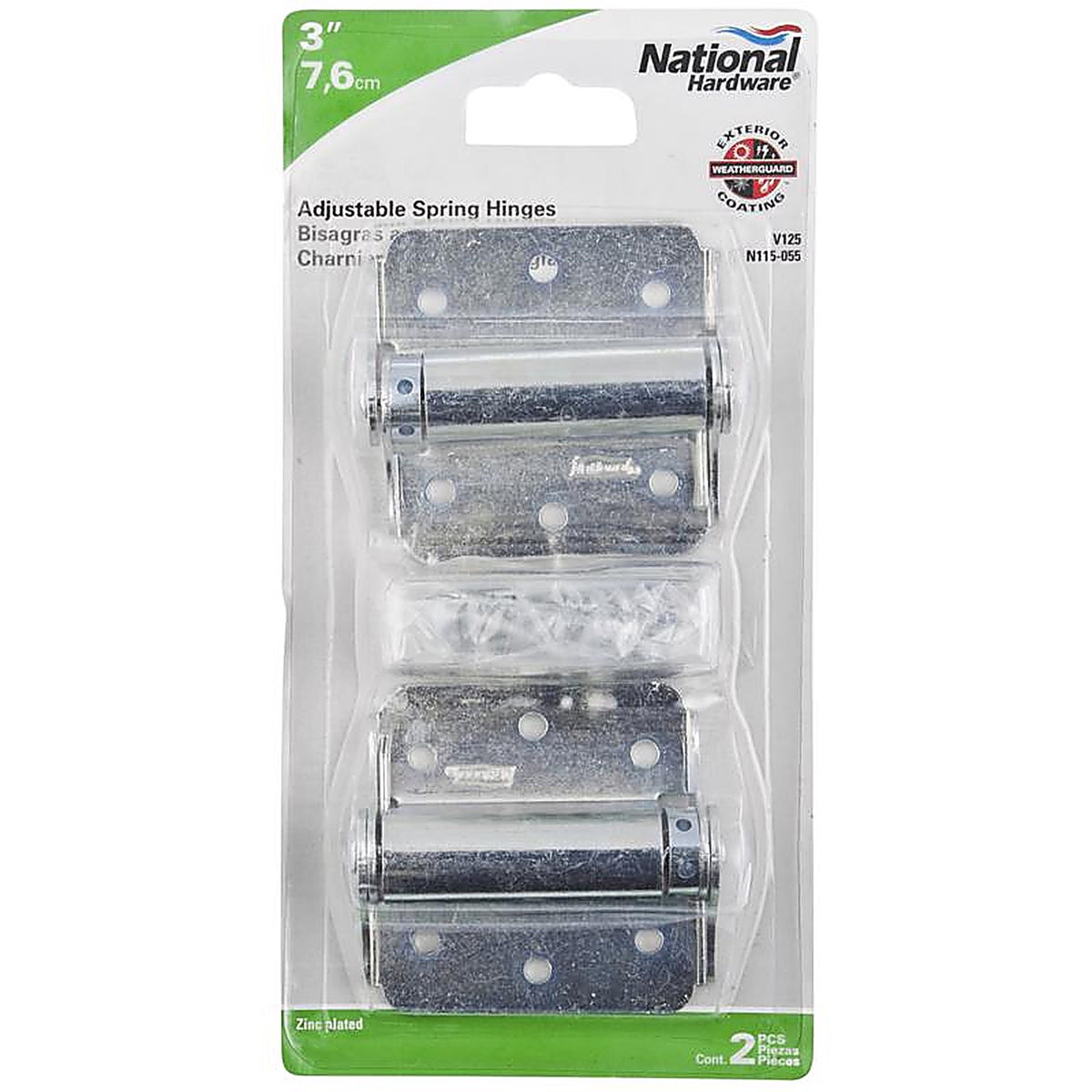 National Hardware - N115-055 - 3 In. L Zinc-Plated Adjustable Spring Hinge 2 Pack
