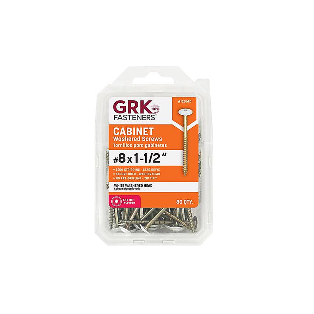 GRK Fasteners 120670 No. 8 x 1-1/2 in. L Star Coated Cabinet Screws 80/Pack