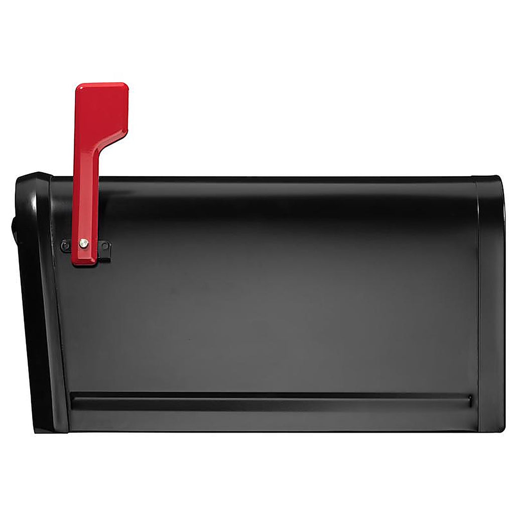 Architectural Mailboxes 6300B-10 Oasis Modern Galvanized Steel Post Mount Black Mailbox