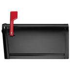 Architectural Mailboxes 6300B-10 Oasis Modern Galvanized Steel Post Mount Black Mailbox