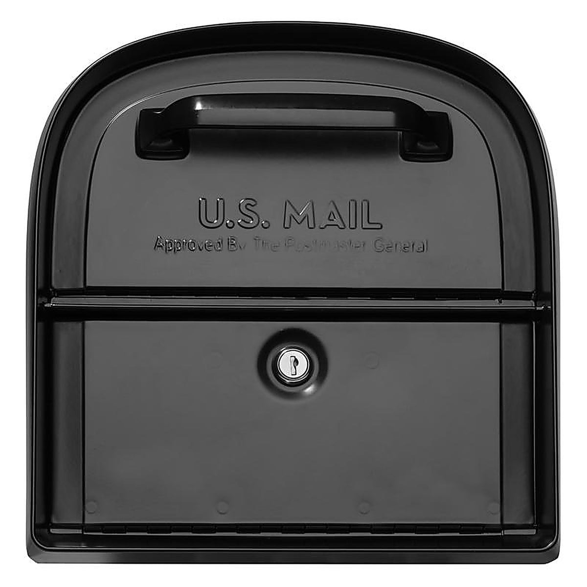Architectural Mailboxes 6300B-10 Oasis Modern Galvanized Steel Post Mount Black Mailbox