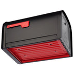 Architectural Mailboxes 6300B-10 Oasis Modern Galvanized Steel Post Mount Black Mailbox