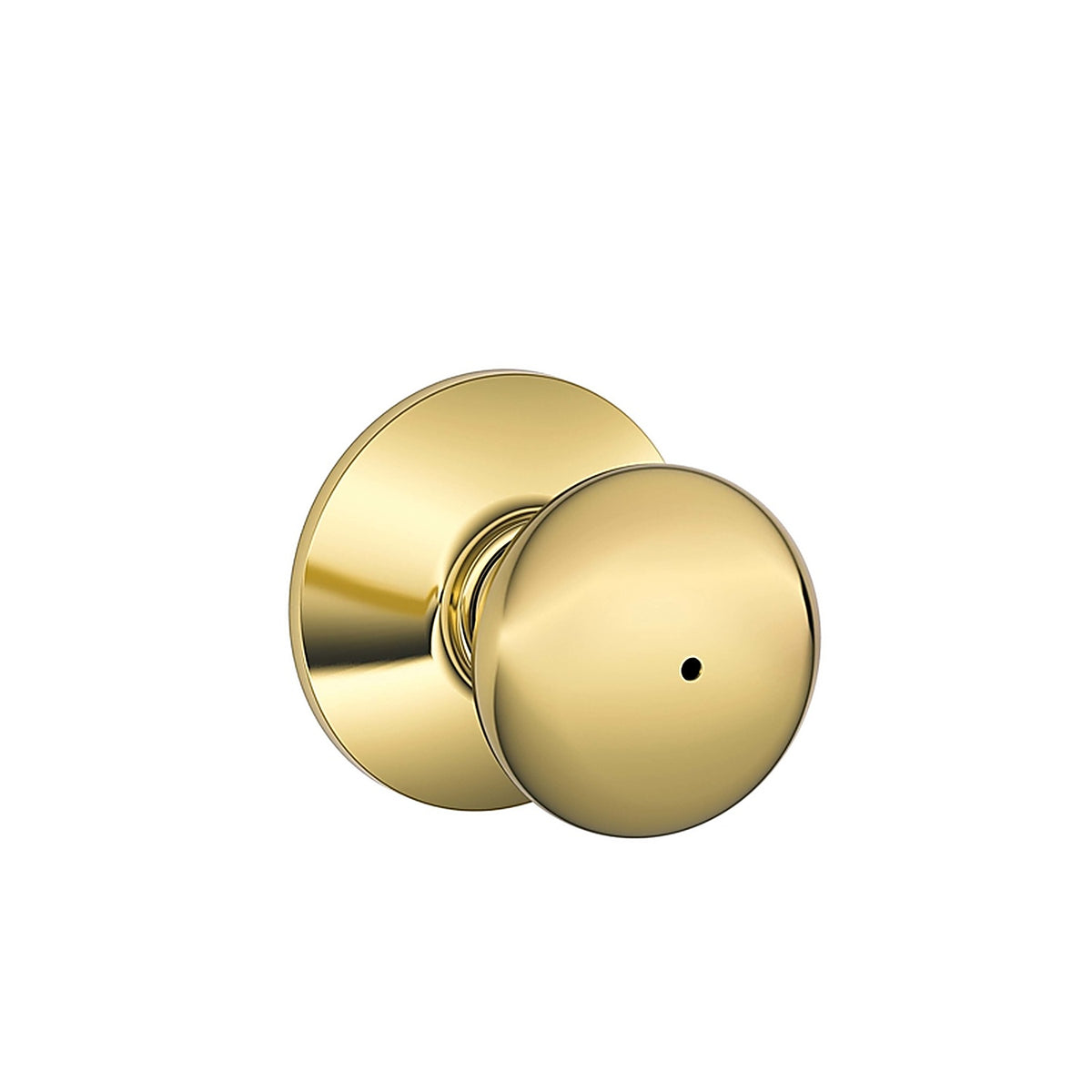 Schlage F40PLY605 Plymouth Bright Brass Bed and Bath Knob Right or Left Handed