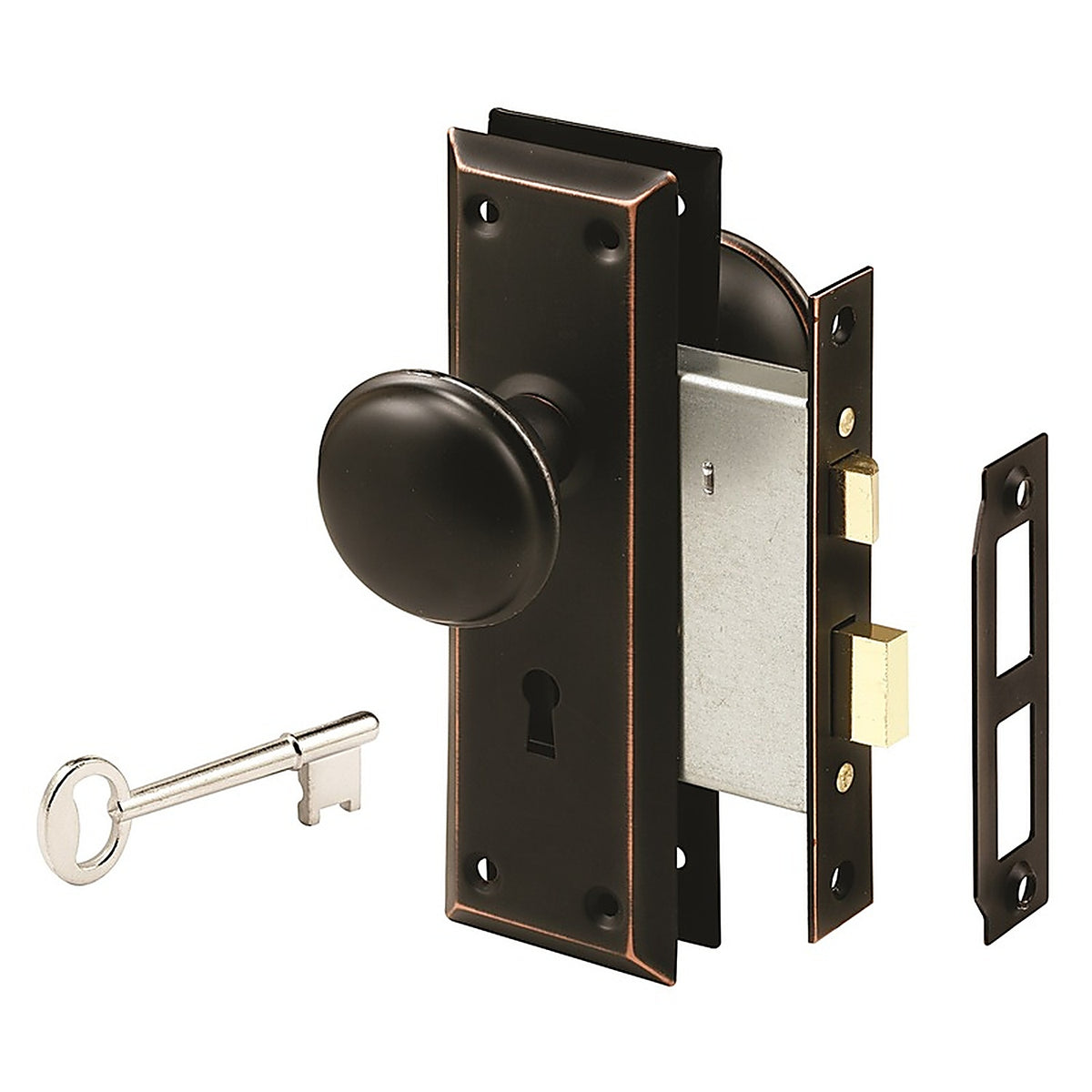 Prime-Line E2495 Security Oil Rubbed Bronze Mortise Lockset Grade 1 1-3/4 in.