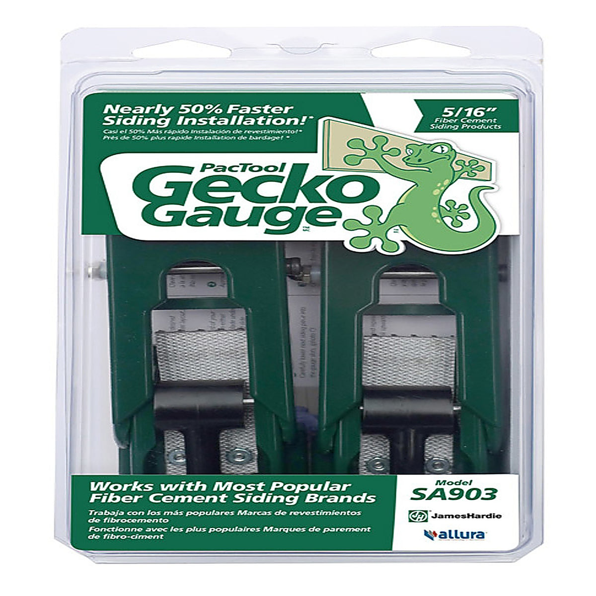 Pactool - SA903 - Gecko Gauge 8 In. X 5/16 In. D Fiber Cement Siding Tool 2 Pack