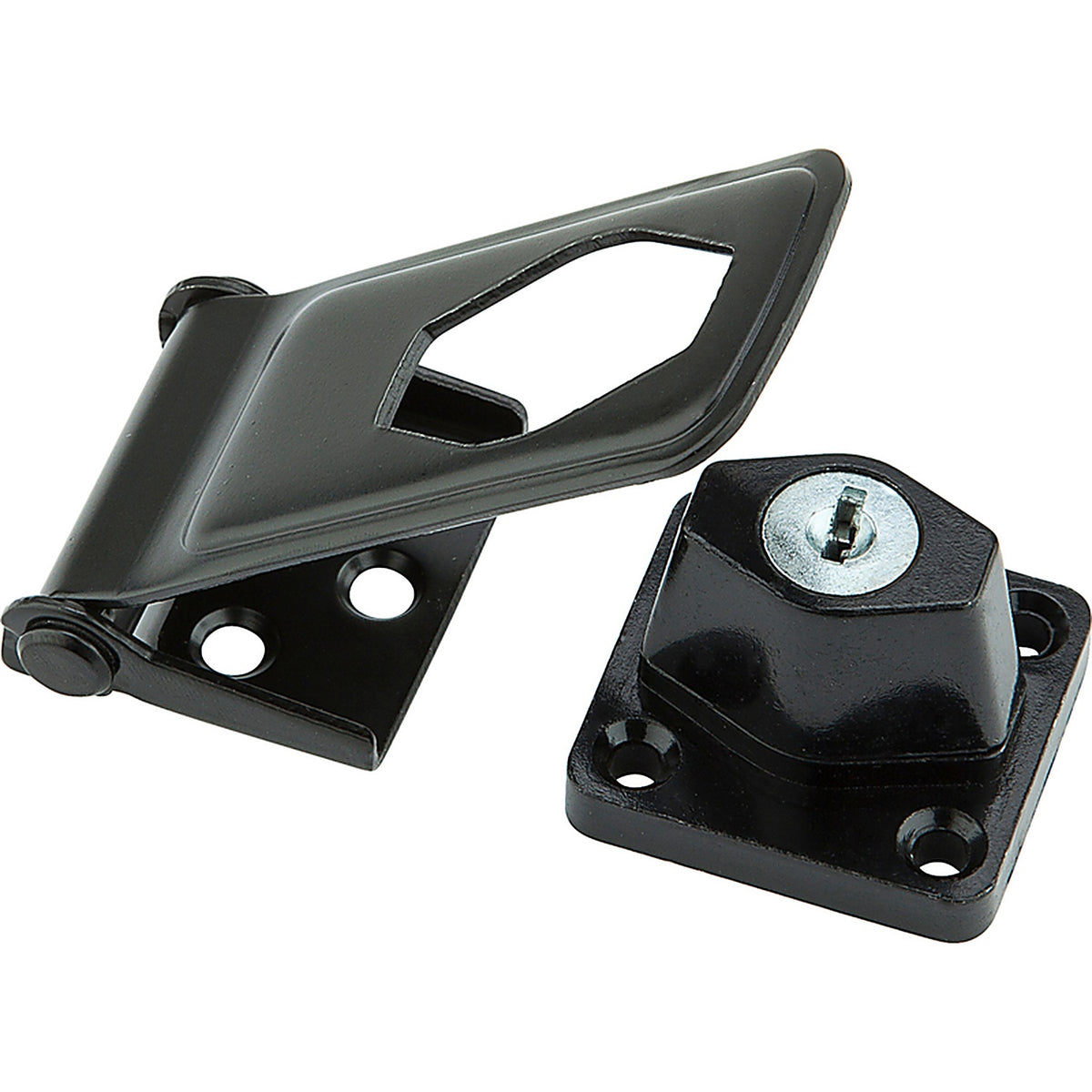 National Hardware N102-802 Black Steel 3.5 in. L Keyed Hasp Lock 1/Pack