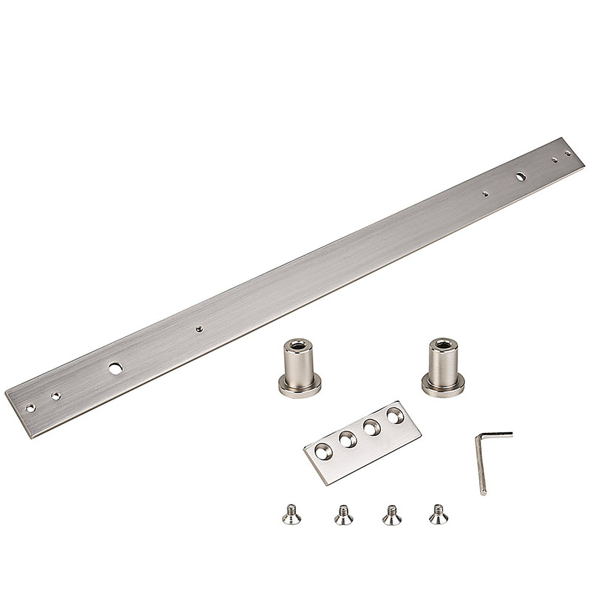 National Hardware N187-062 Satin Nickel Silver Steel Sliding Door Hardware Kit 1/Pack
