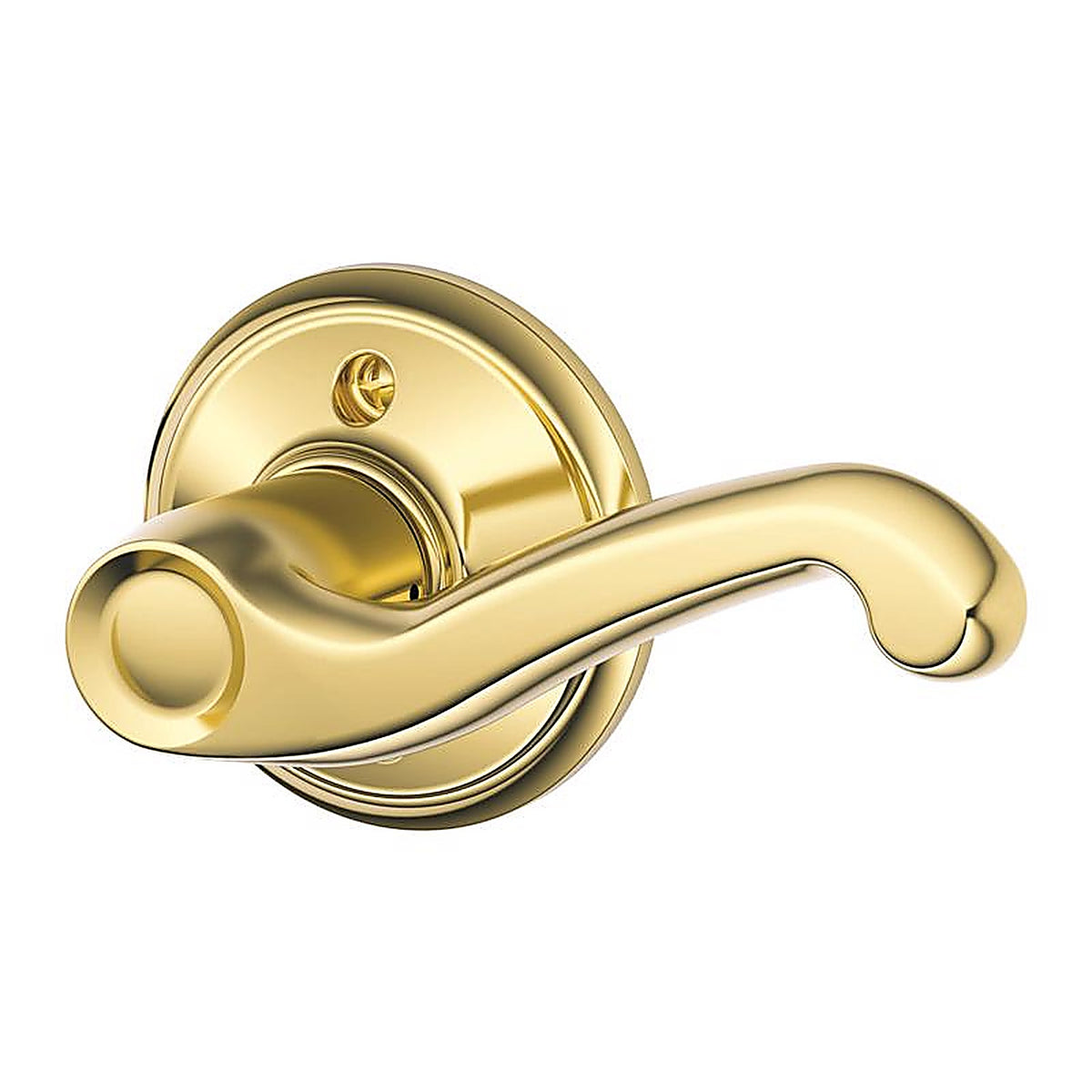 Schlage - F170VFLA605RH - Flair Bright Brass Dummy Lever Right Handed