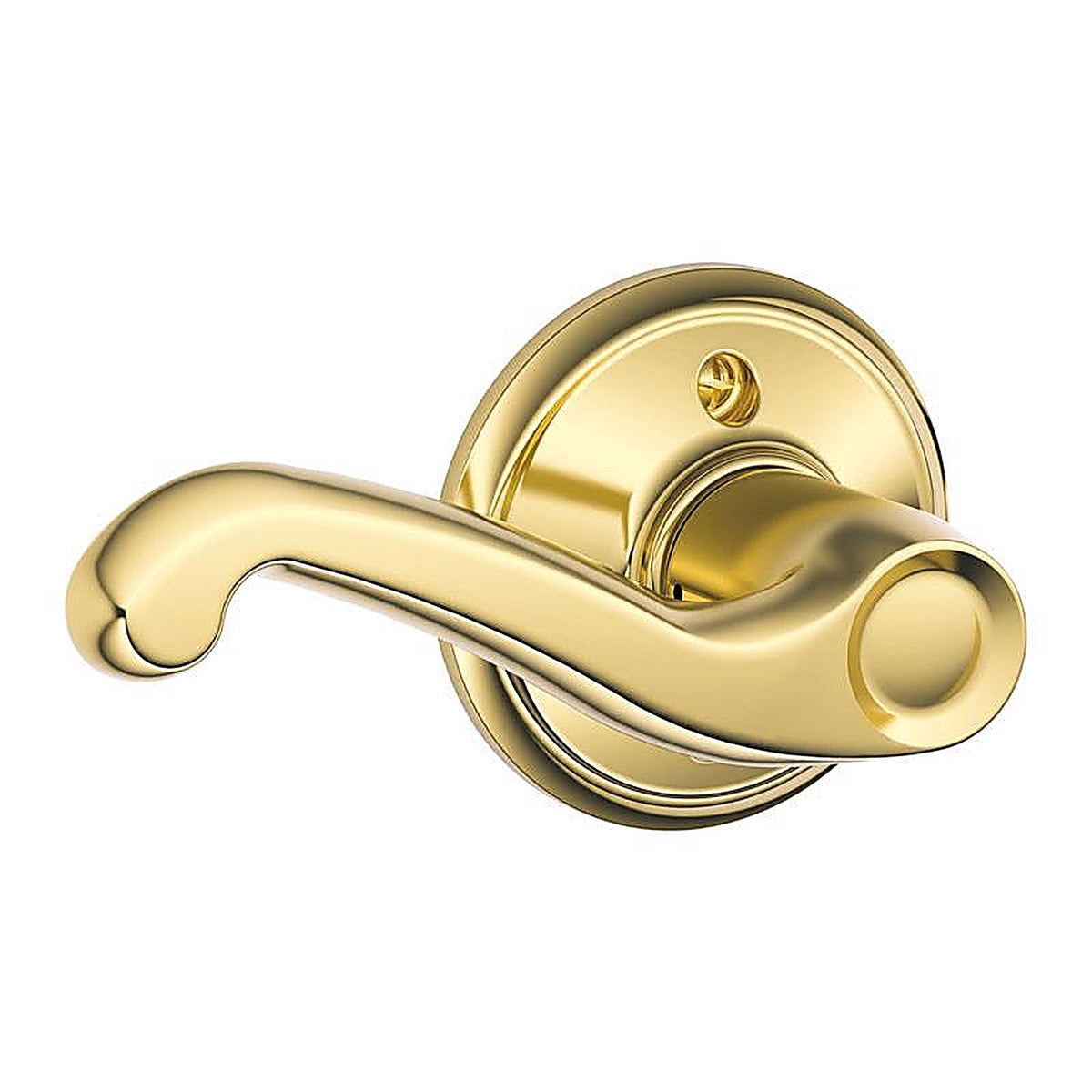 Schlage F170VFLA605LH Flair Bright Brass Dummy Lever Left Handed