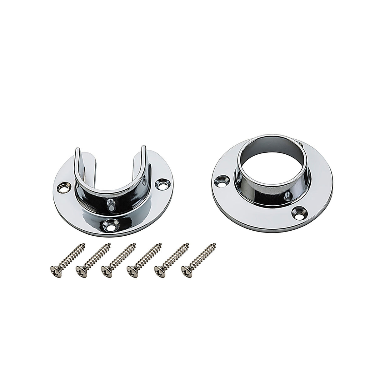 National Hardware S822-080 1.31 in. Dia. Polished Chrome Steel Closet Flange Set