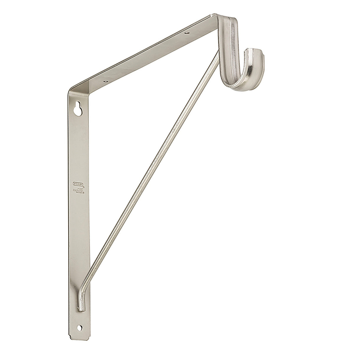 National Hardware S822-093 12.45 in. L x 0.28 in. Dia. Satin Nickel Steel Closet Rod Bracket