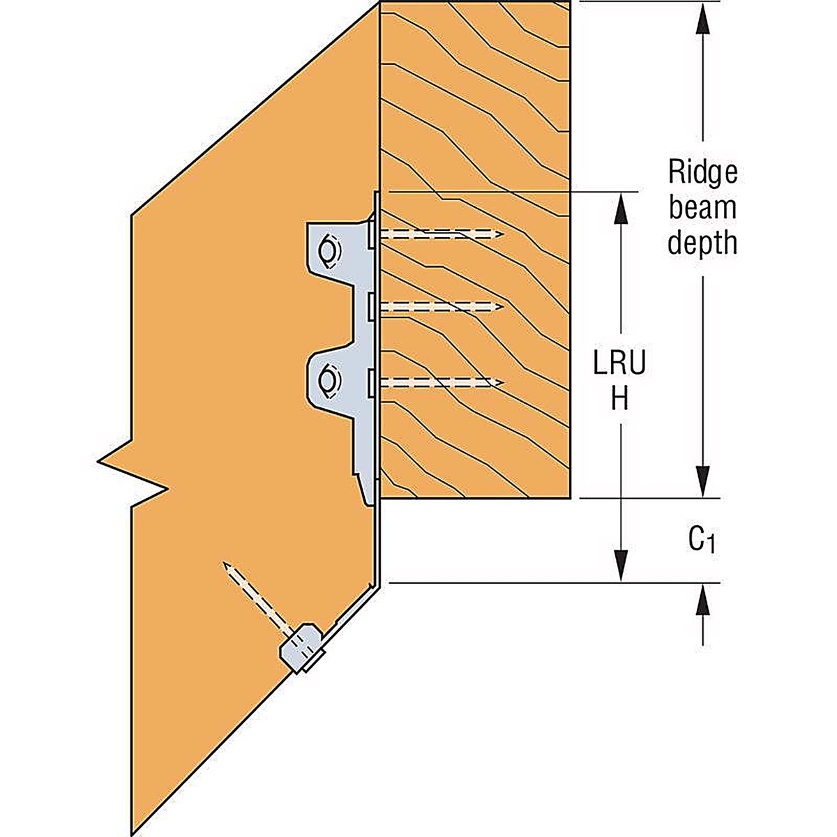 Simpson Strong-Tie - LRU210Z - Zmax 8.19 In. H X 1.56 In. W 18 Ga. Steel Joist Hanger