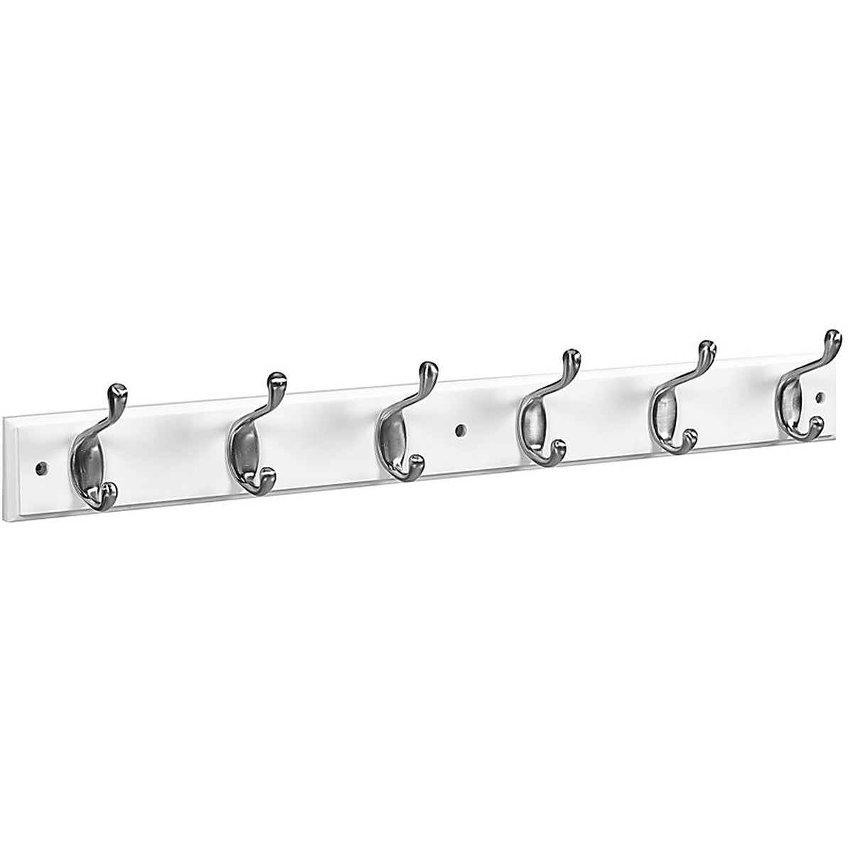 National Hardware - S827-105 - 27 In. L Satin Nickel White Wood Satin Nickel and White Hook Rack 1 Pack