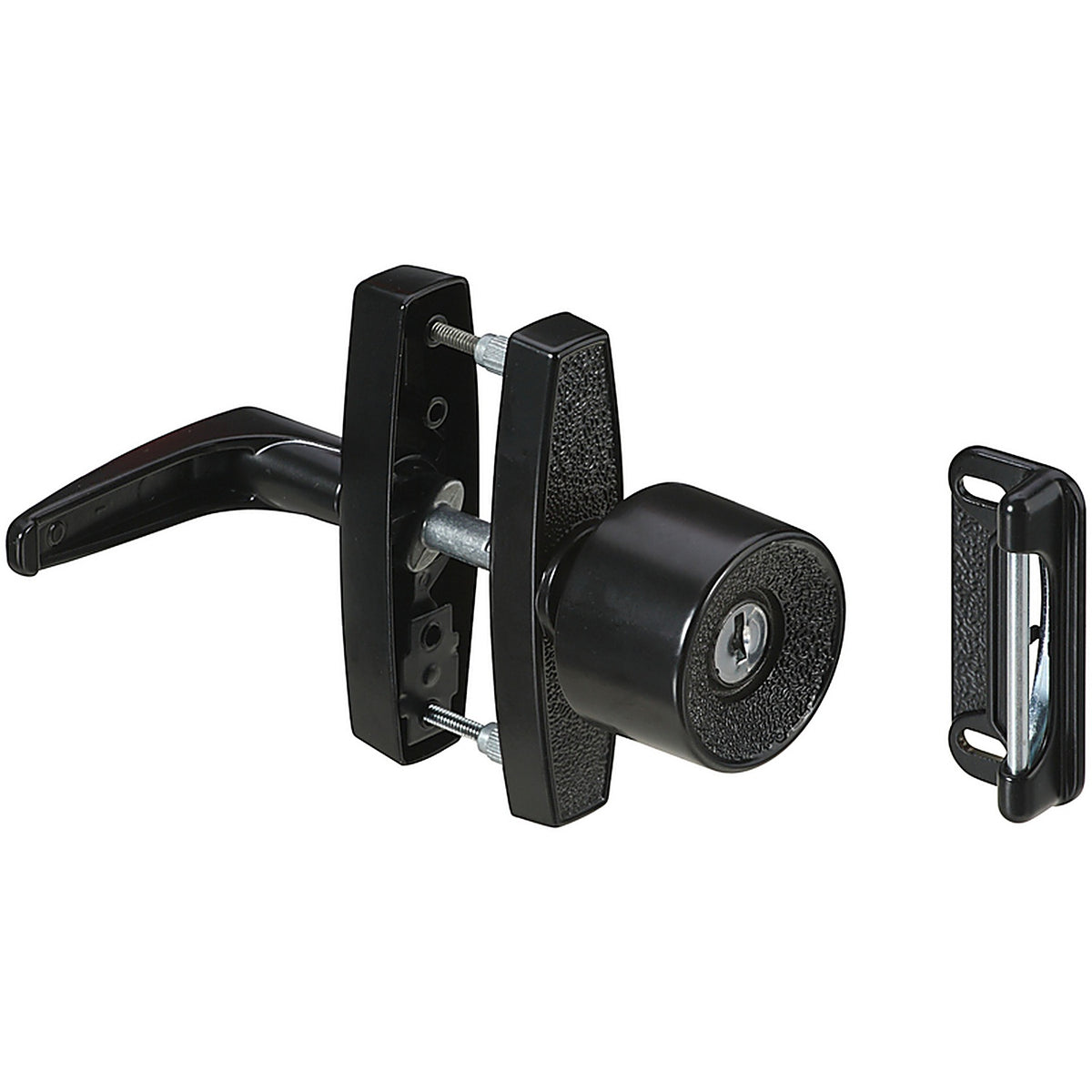 National Hardware - N178-806 - Matte Black Zinc Keyed Universal Knob Latch 1 Pack