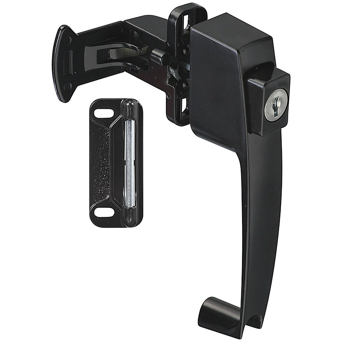 National Hardware - N178-376 - Satin Black Cast Metal Push Button Latch 1 Pack