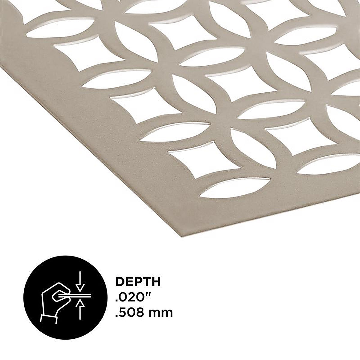 M-D 57010 0.02 in. x 12 in. W x 24 in. L Satin Nickel Aluminum Elliptical Sheet Metal
