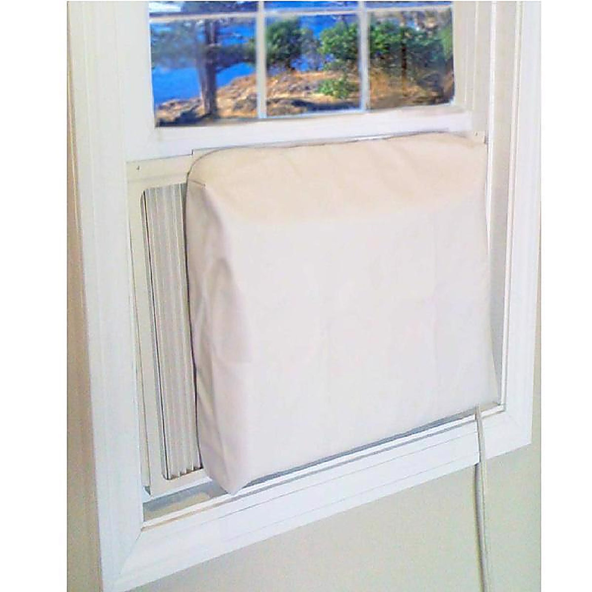 A/C Safe AC-503 21 in. H x 29 in. W PVC Tan Square Indoor Window Air Conditioner Cover