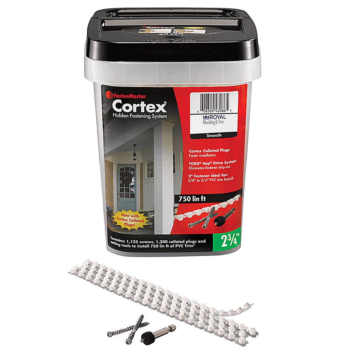Fastenmaster - FMCTXTCL234-RY7 - Cortex No. 8 X 2-3/4 In. L Star Trim Head Self Tapping Trim Screws with Plugs